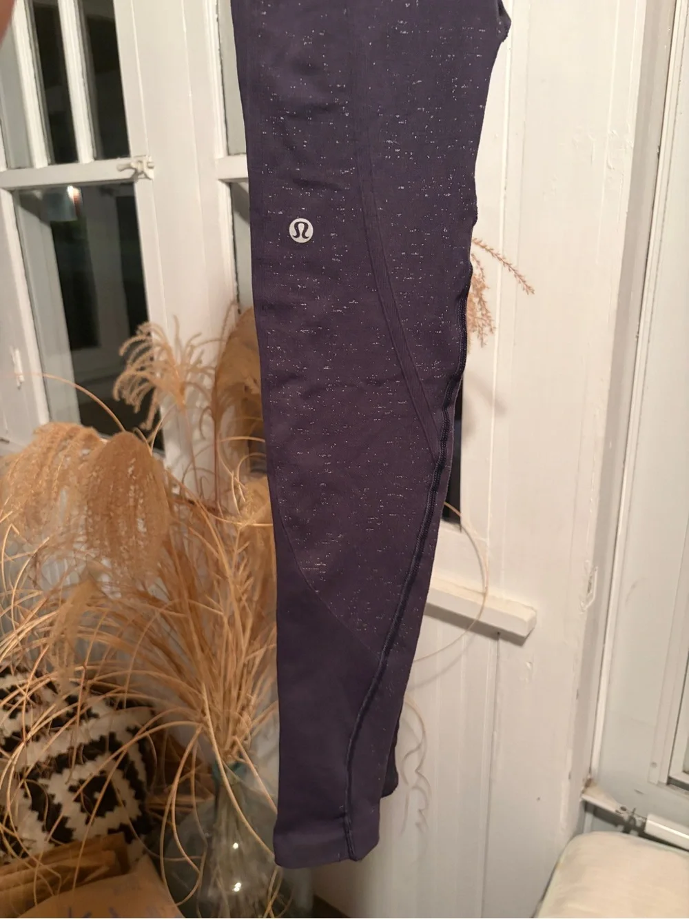 lululemon athletica Black Leggings with Silver Speckle